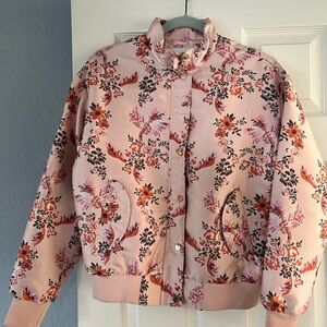 Forever 21 Pink Floral Bomber Jacket